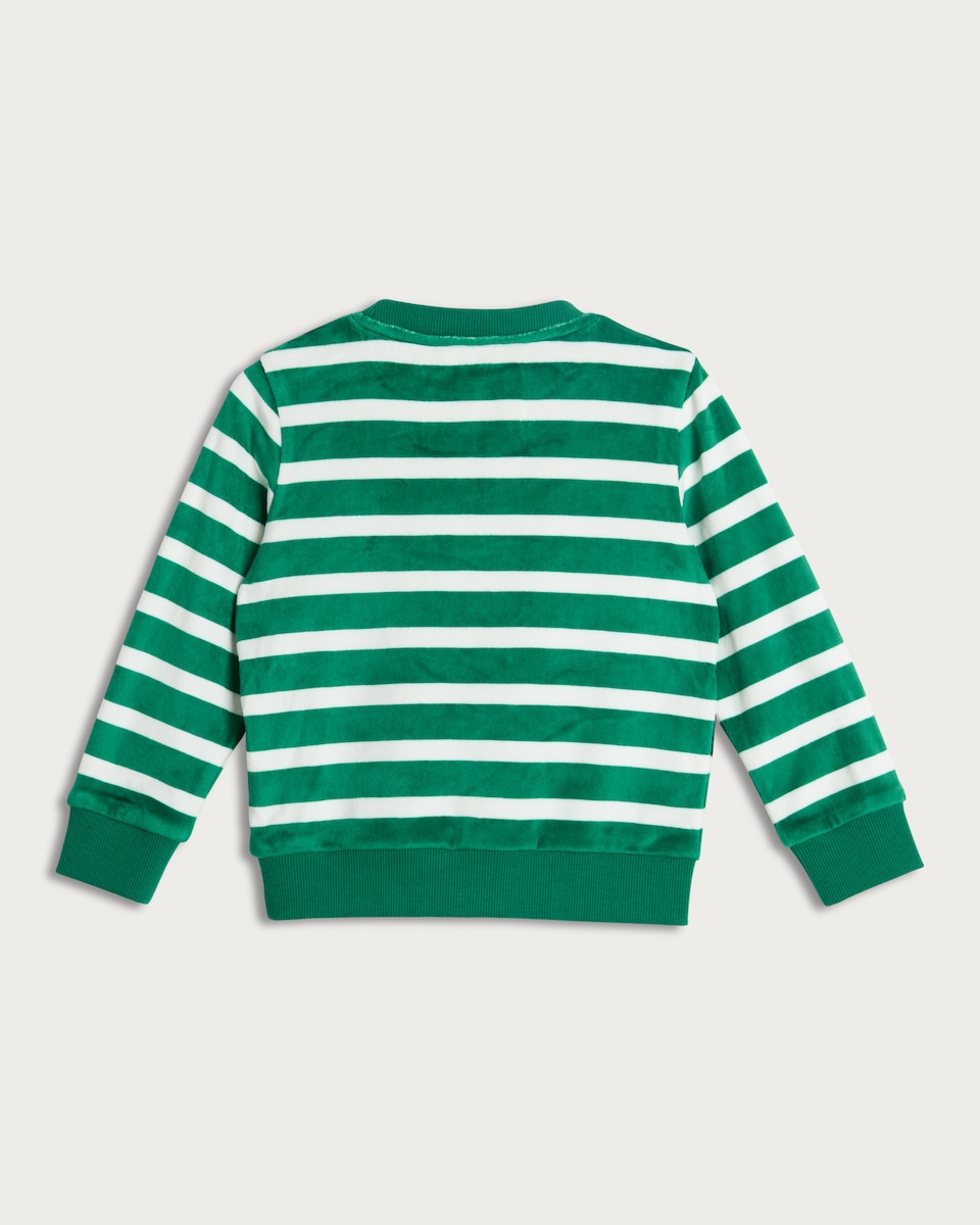 image 1 of F&F Minky Fleece Elf Stripe Print Pyjama Set in Multi
