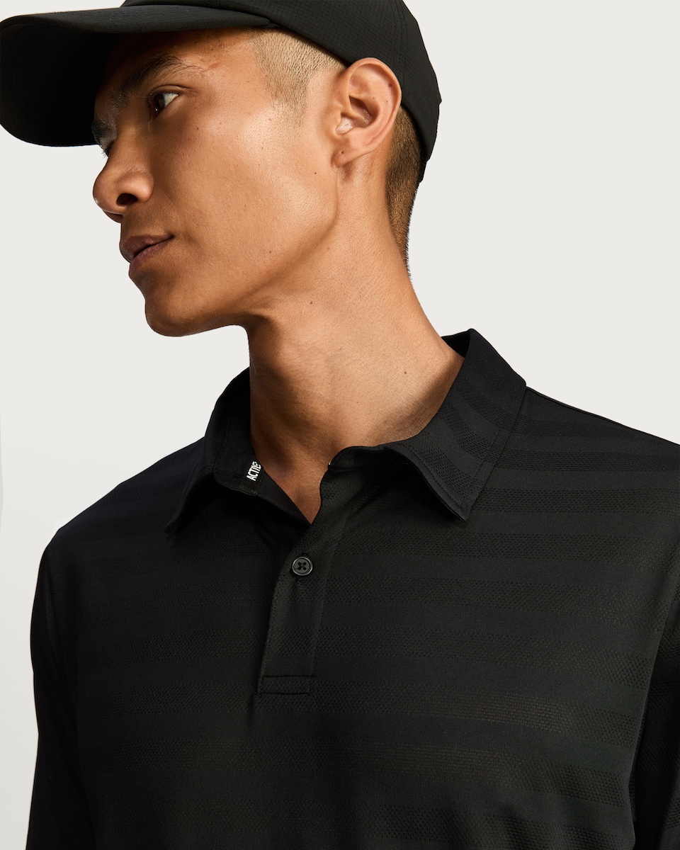 image 1 of F&F Active Regular Fit Short Sleeved Polo Shirt in Black