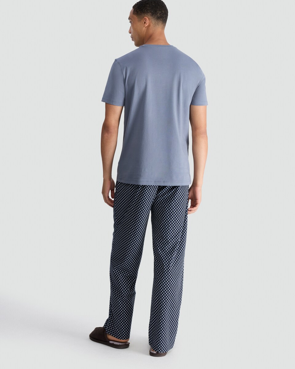 image 1 of F&F Short Sleeved Top and Geometric Bottoms Pyjamas in Grey