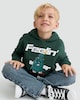 image 2 of F&F Boys Cotton Rich Feelin' Festive Christmas Hoodie in Green