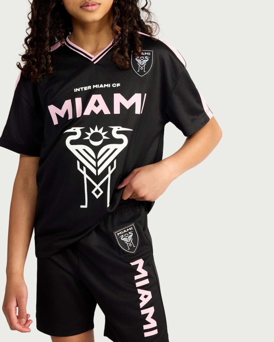 image 1 of Inter Miami CF T-shirt and Shorts Set in Black