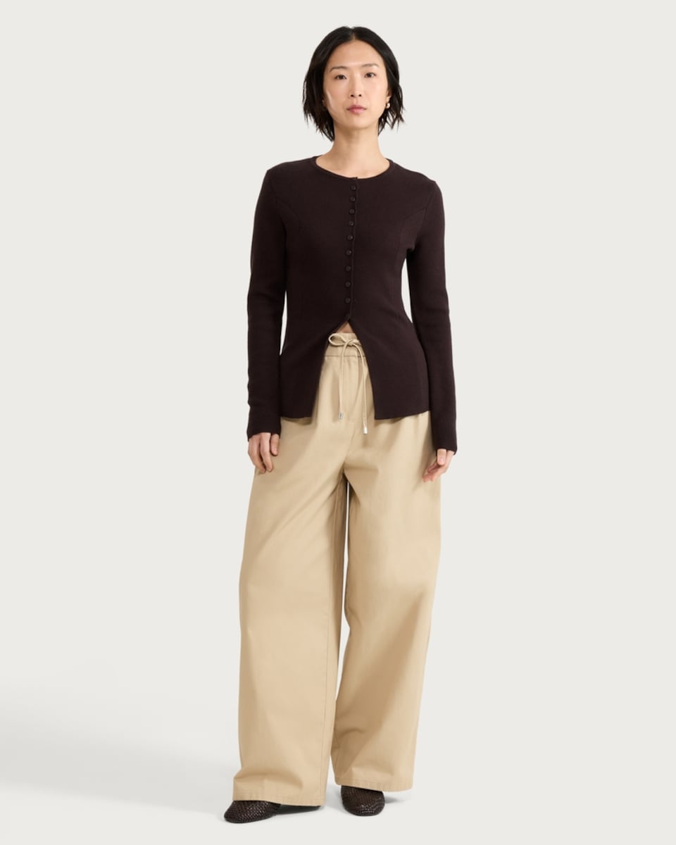 image 1 of F&F Knitted Button Front Cardigan in Brown