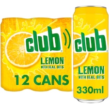 Club Lemon Soft Drink with Real Bits 12x330ml