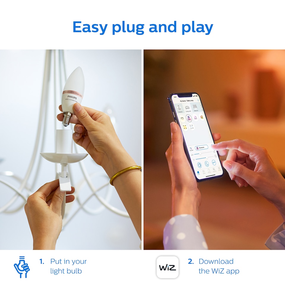 image 1 of Philips Smart Led Bulb Candle Rgb Small Edisonscrew