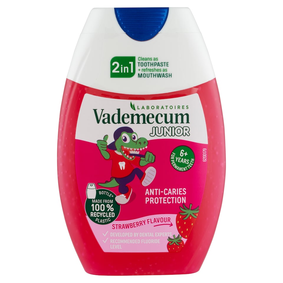 Vademecum 2in1 Junior Strawberry Taste Toothpaste and Mouthwash 75 ml