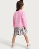 image 3 of F&F Girls Sequin Skirt Sweater Dress in Pink