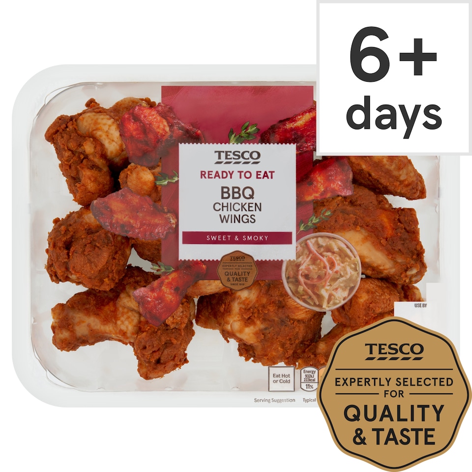 Tesco Ready To Eat Bbq Roast Chicken Wings 525G