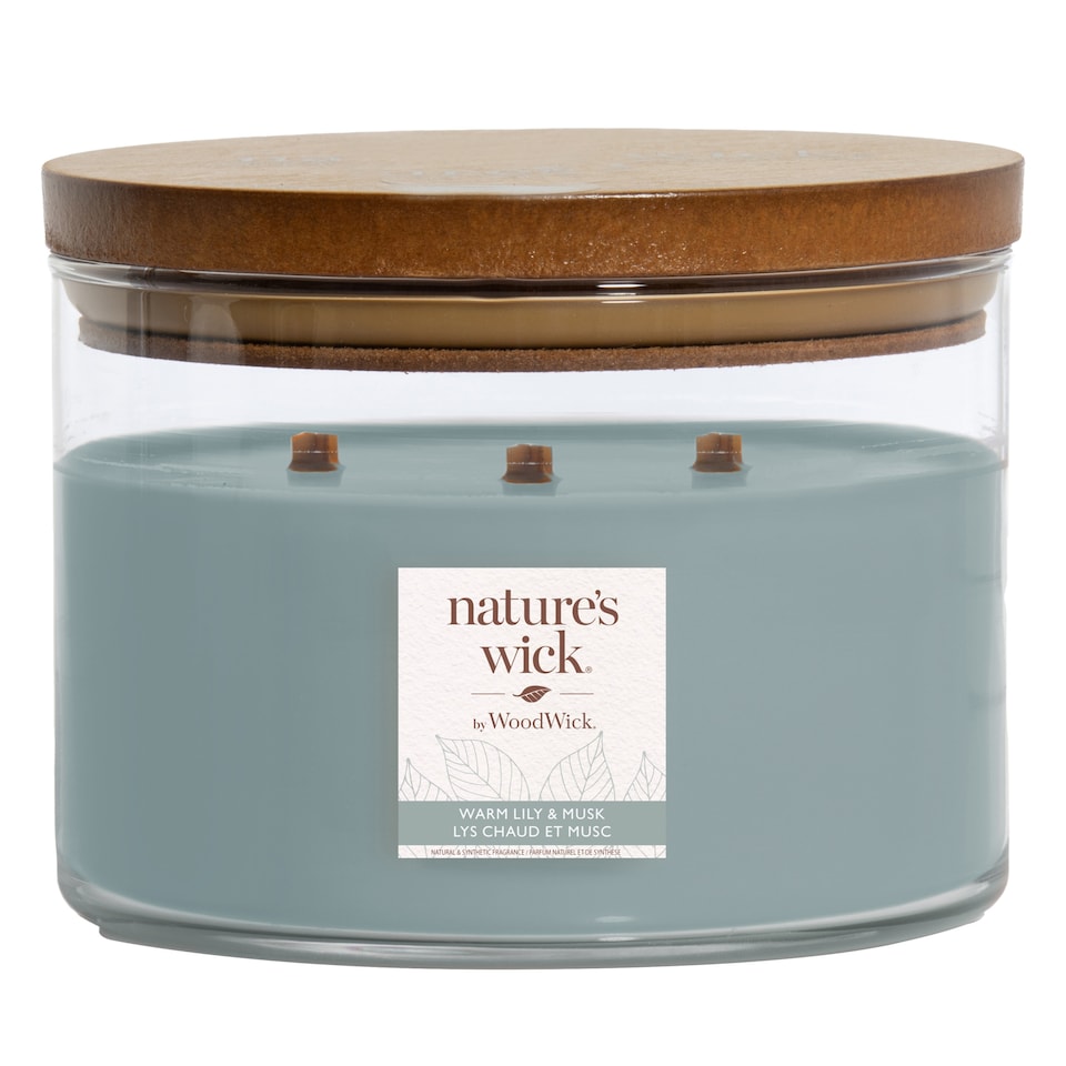 image 1 of Nature's Wick Warm Lily & Musk Multi Wick Candle 433.2g