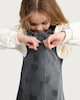 image 1 of F&F Girls 2-Piece Heart Print Denim Pinafore and Sweatshirt Set in Black