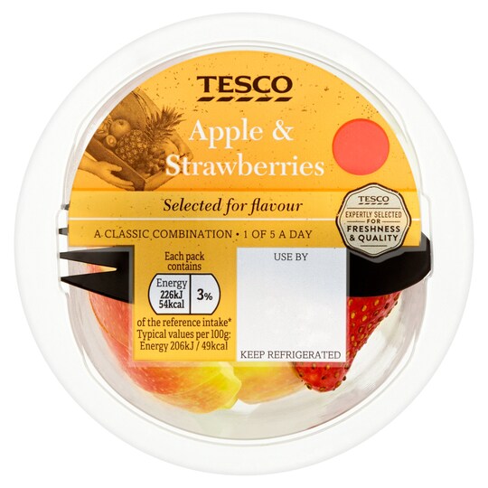 Tesco Apple & Strawberry Fruit Salad 110G