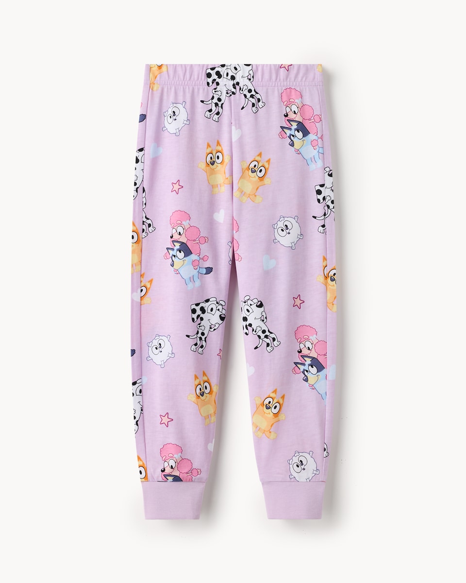 image 1 of Bluey Pure Cotton Printed Pyjama Set in Lilac