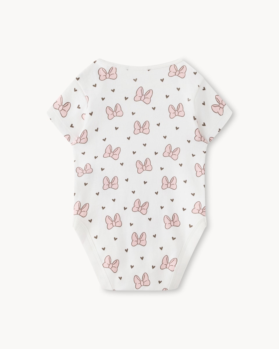 image 1 of Disney Minnie Mouse 5-Pack Pure Cotton Short Sleeved Bodysuits in Pink