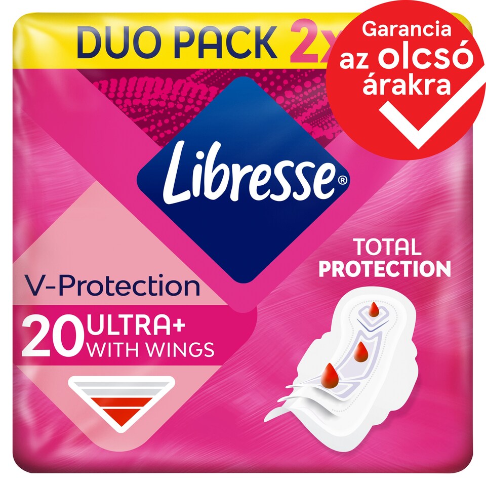 Libresse Ultra+ szárnyas egészségügyi betét 2 x 10 db 1. kép