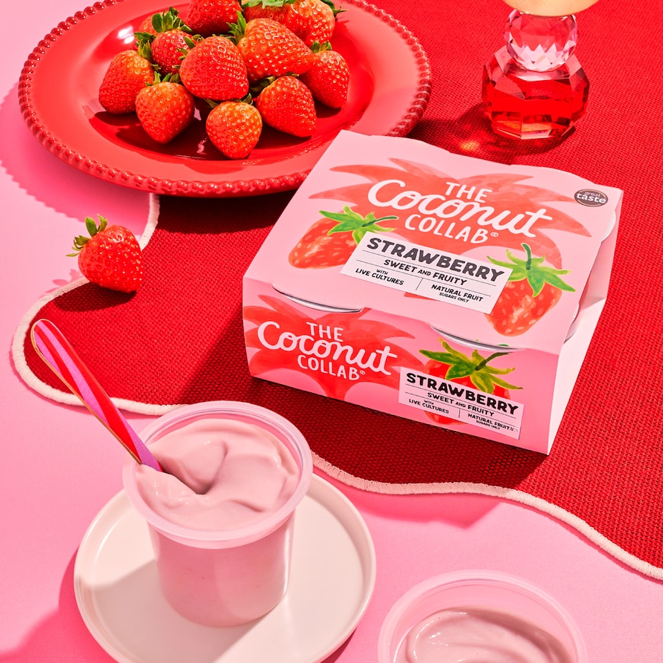 image 1 of The Coconut Collab Strawberry Yoghurt Coconut Multipack 4x90g