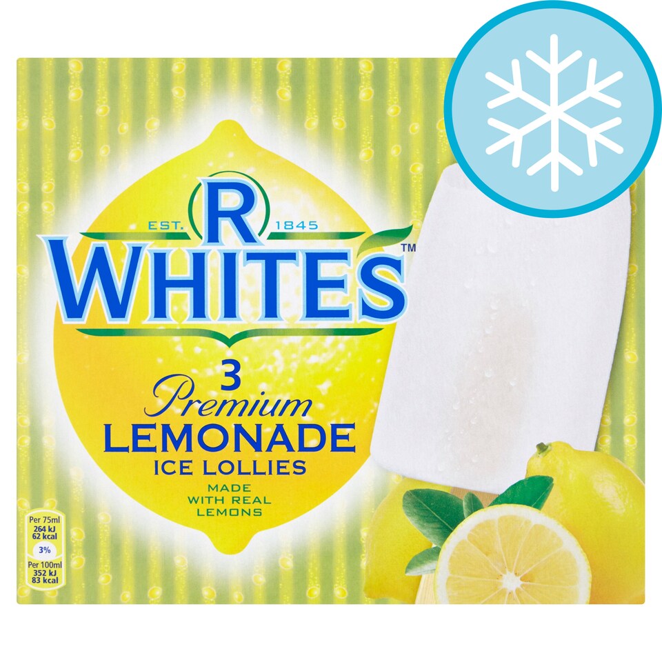 R Whites Premiumlemonade Ice Lollies 3 X 75Ml