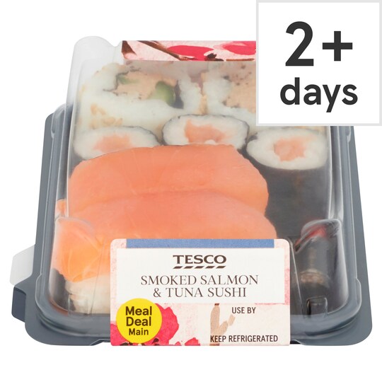 Tesco Salmon & Tuna Sushi 136G Tesco Groceries