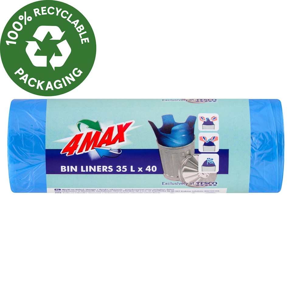 4MAX Bin Liners 35 l 40 pcs