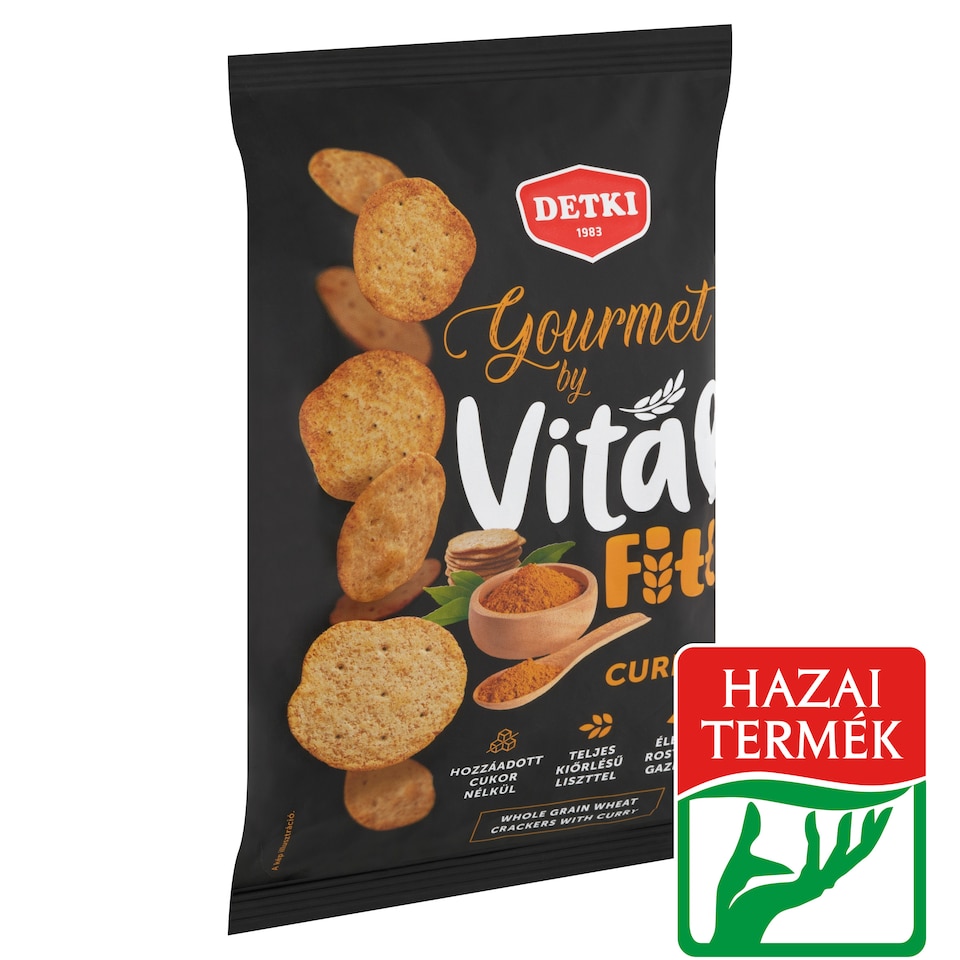 Detki Gourmet by Vital Fitt teljes kiőrlésű kréker curry fűszerkeverékkel 100 g