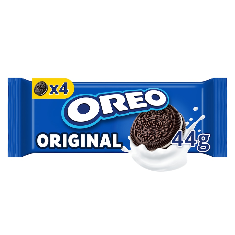 OREO Original Klasszikus Vaníliaízű Töltött Keksz, Útközben is tökéletes, 4 db keksz 44 g  1. kép