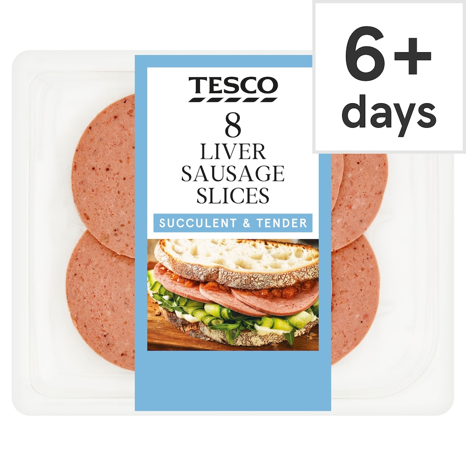Tesco Liver Sausage Slices 8 Pack 100g