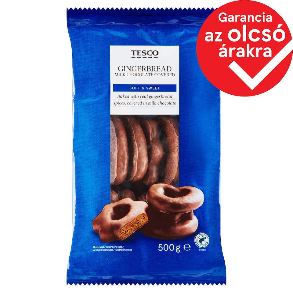 Tesco Milk Chocolate Covered Gingerbread 500 g