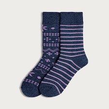Weatherproof 2-Pack Patterened Thermal Socks in Multi