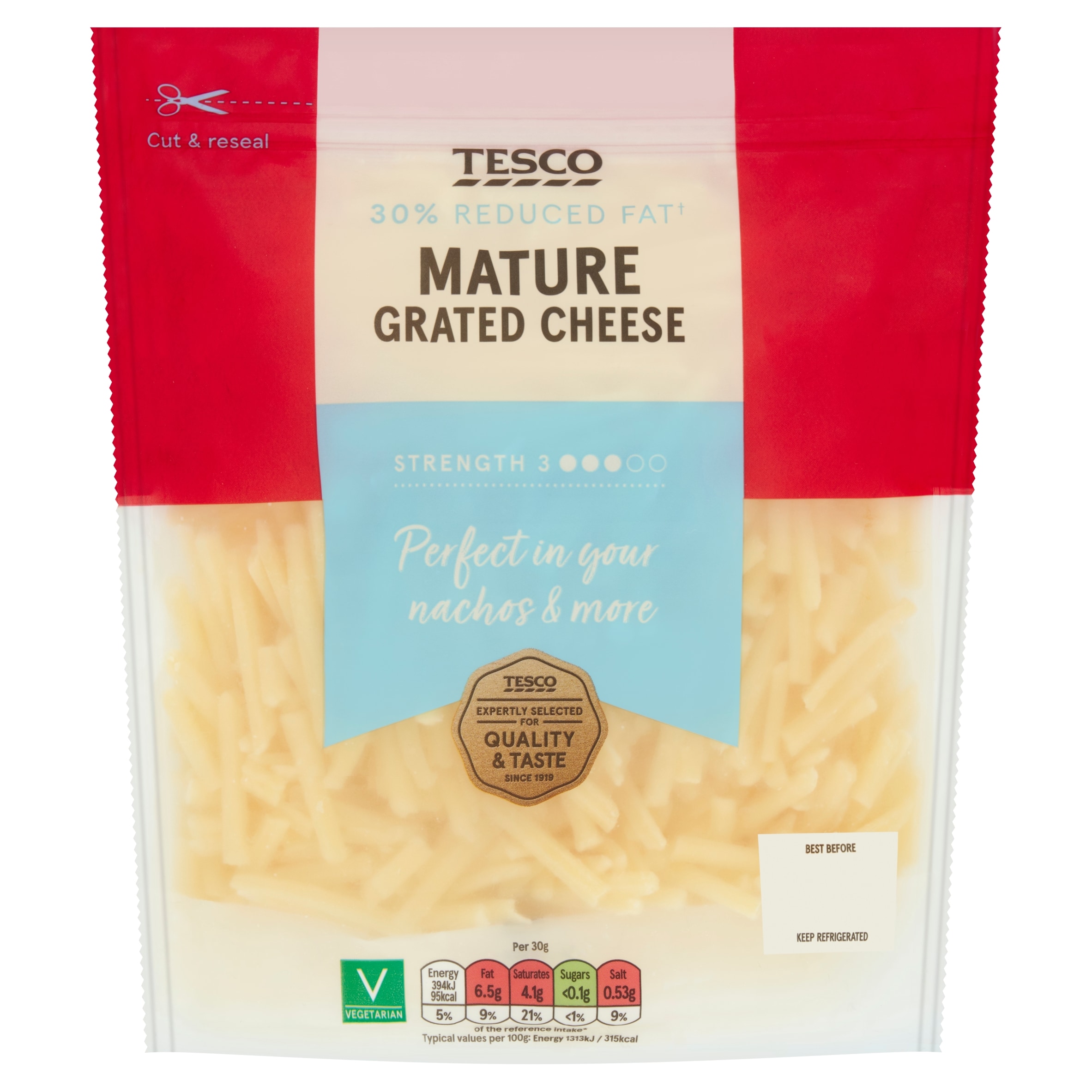 Tesco 30% Reduced Fat Grated Mature Cheese 250g