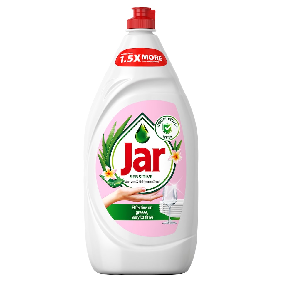 Jar Sensitive Aloe Vera & Pink Jasmine Tekutý Prostředek Na Mytí Nádobí Jemný K Rukám 1350 ML