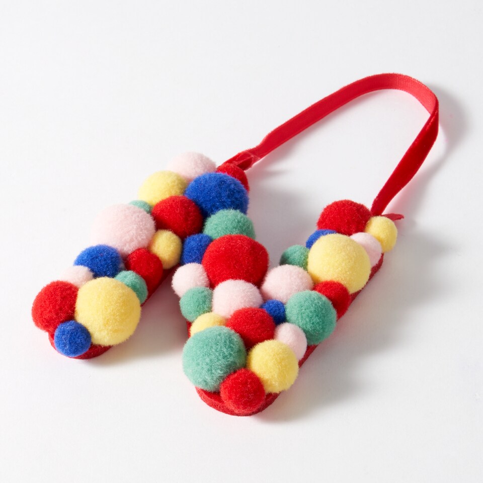 image 1 of Paperchase Cosmic Christmas Pom Pom Letter N Hanging Decoration