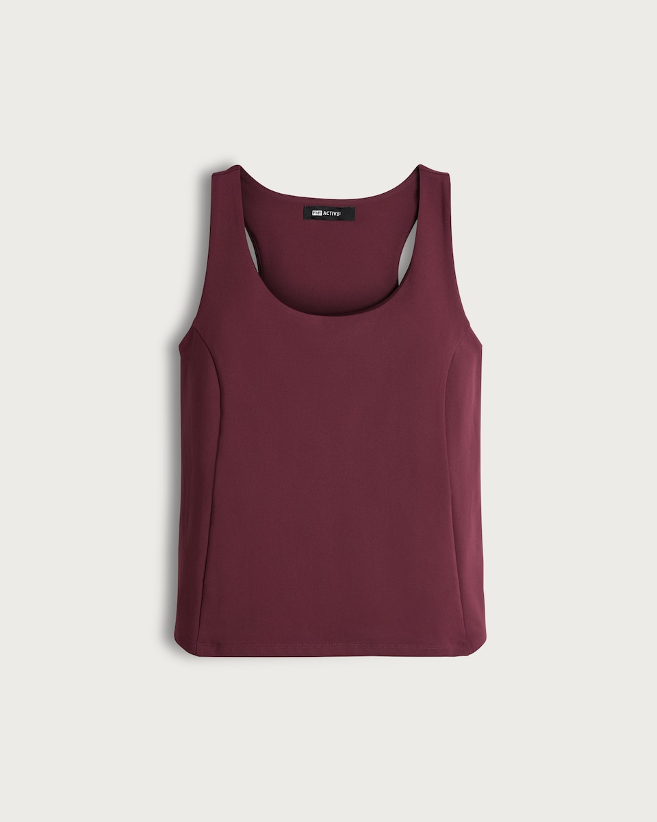 image 1 of F&F Active Supersoft Racerback Sports Vest in Berry