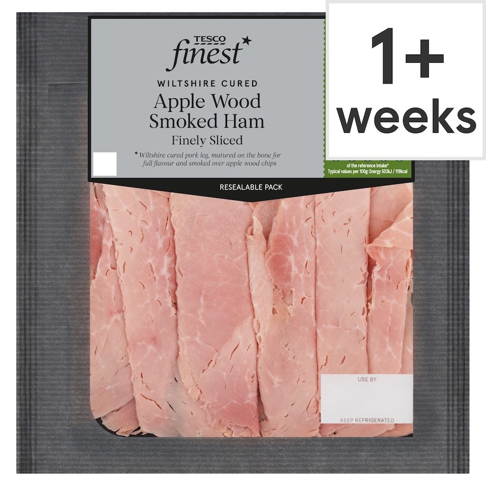 Tesco Finest Finely Sliced Apple Wood Smoked Ham 120g