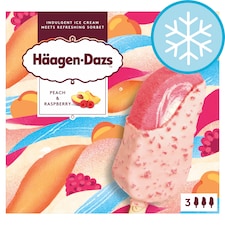 Haagen-Dazs Peach & Raspberry Ice Cream Stick Bar 3x80ml