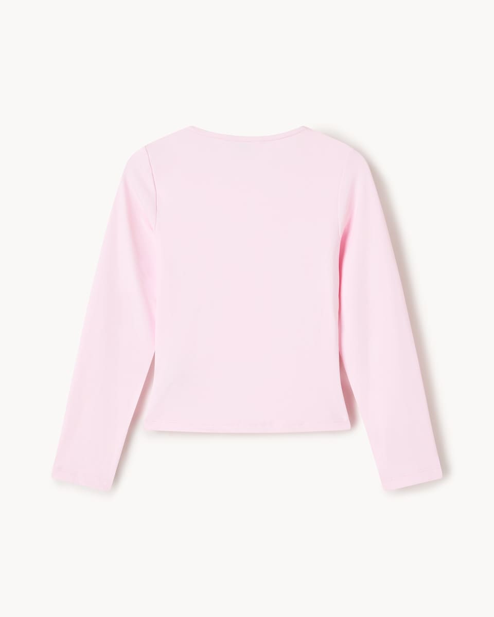image 1 of F&F Girls Slinky Ruched Side Top in Pink