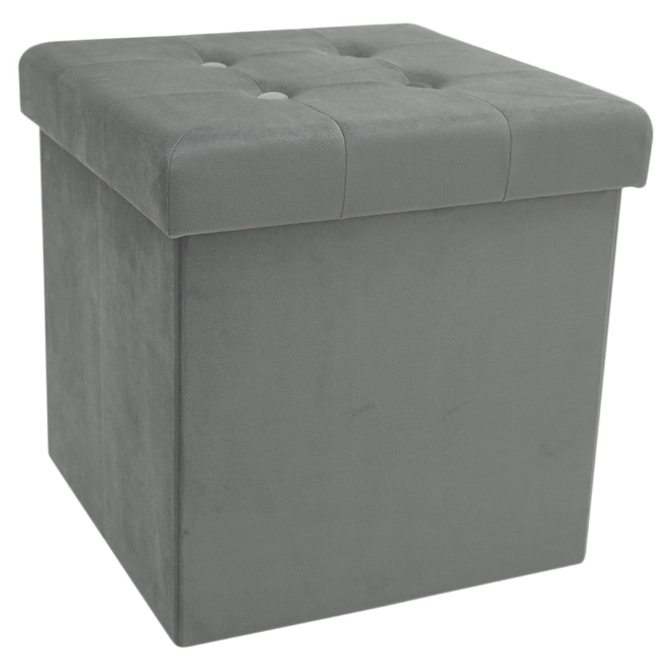 image 1 of F&F Home Grey Folding Ottoman Storage 38 x 38 x 38 cm