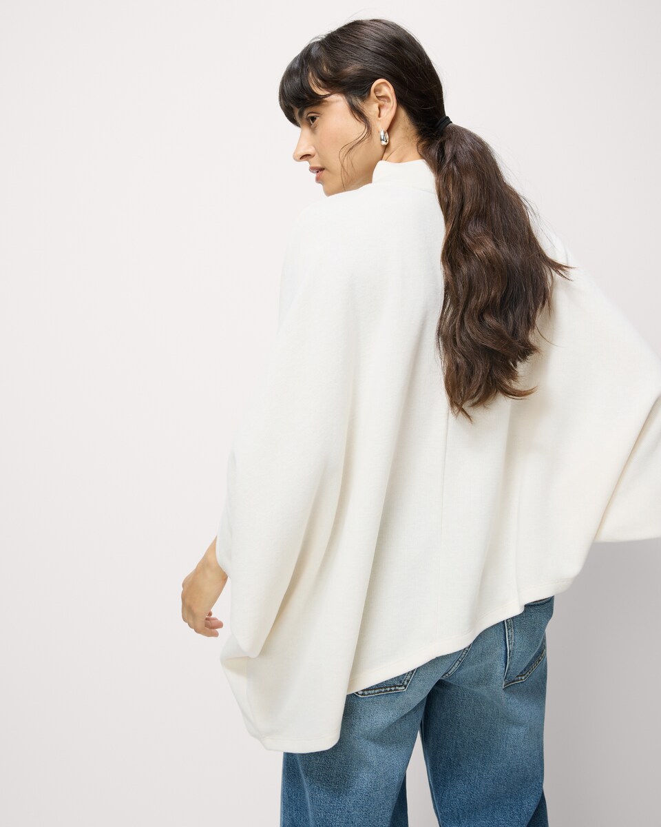 image 1 of F&F High Neck Cape Top in Cream