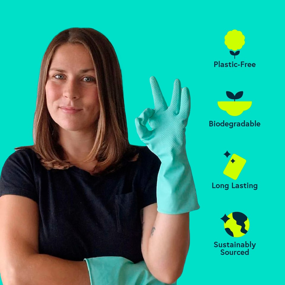 image 1 of Seep Eco Rubber Gloves Medium Zero Plastic 1 Pair