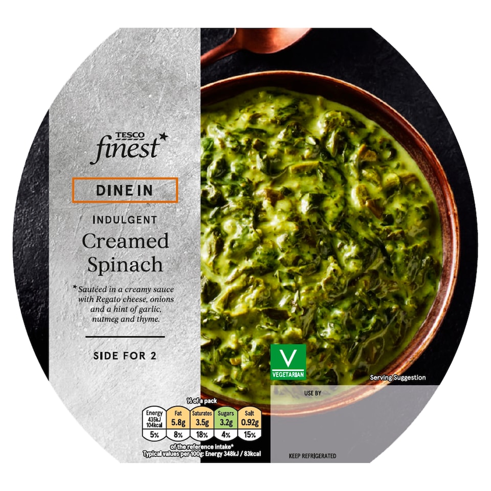 Tesco Finest Dine In Creamed Spinach 250g