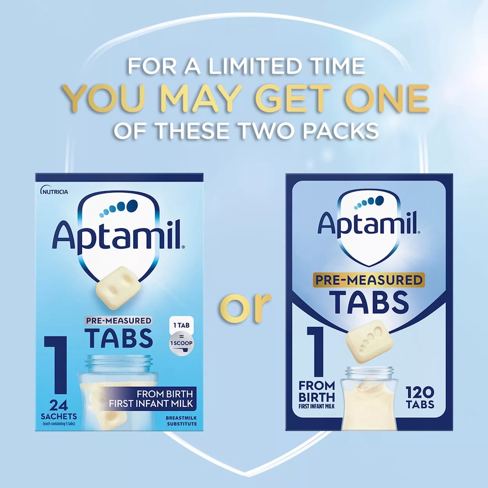 image 1 of Aptamil 1 First Baby Milk Formula from Birth 120 Tabs 552g