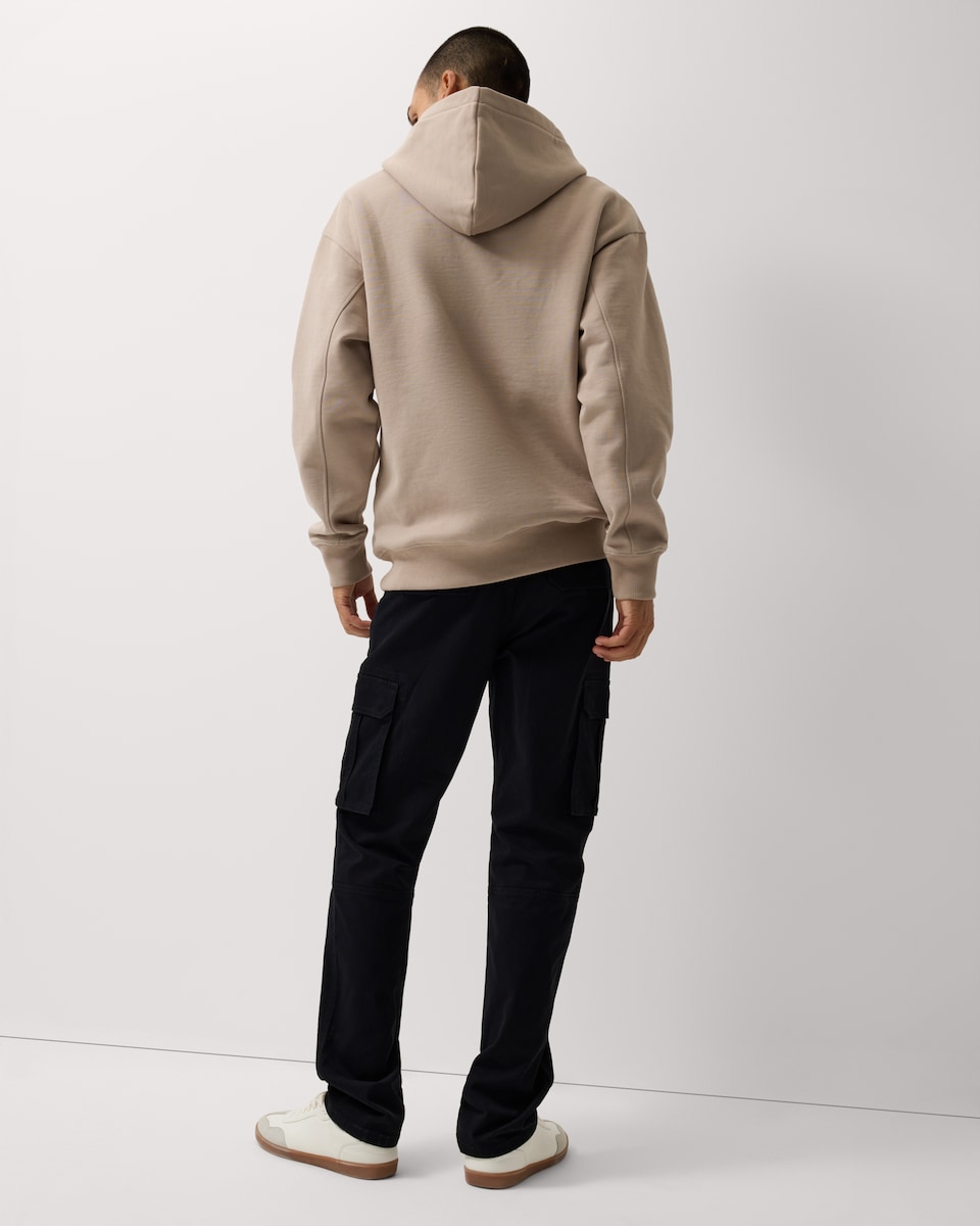 image 1 of F&F Cotton Rich Straight Leg Cargo Trousers in Black