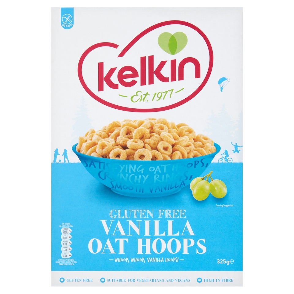 Kelkin Gluten Free Vanilla Oat Hoops 325G