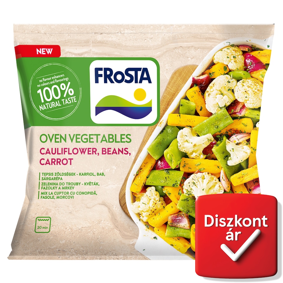 FRoSTA gyorsfagyasztott tepsis zöldségek karfiol, bab, sárgarépa 400 g