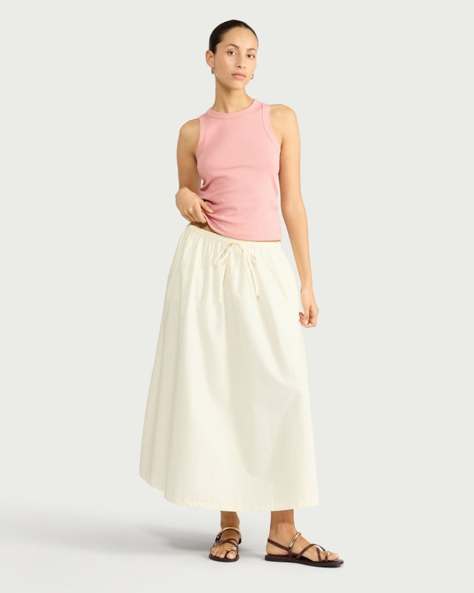 image 1 of F&F Cotton Rich Ribbed Vest in Dusty Pink
