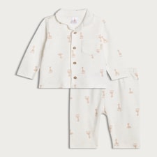 Sophie La Girafe Printed Pyjama Set in Multi White
