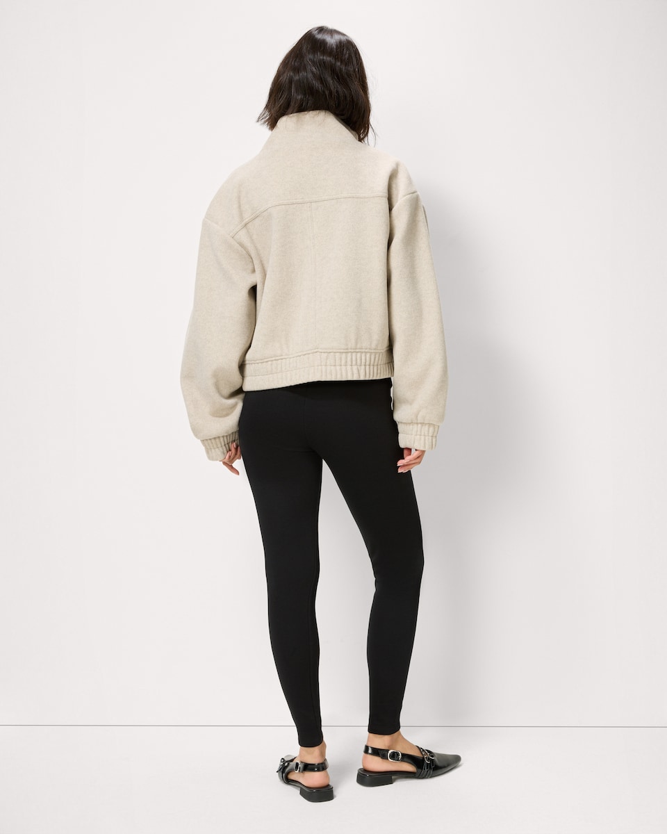 image 1 of F&F Cotton Rich Faux Fur Lined Leggings in Black