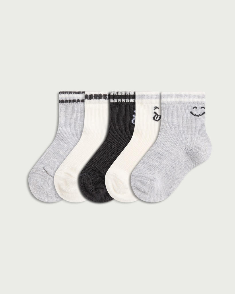F&F Baby 5-Pack Cotton Rich Ankle Socks in Multi
