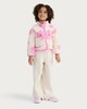 image 1 of F&F Girls Fleece Textured Floral Print Jacket in Cream