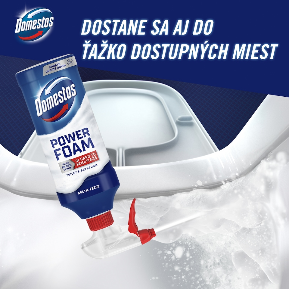 obrázok 1 z Domestos Power Foam čistič toalety Arctic Fresh 435 ml