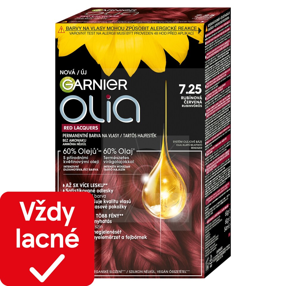obrázok 1 z Garnier Olia permanentná farba na vlasy 7.25 rubínová červená