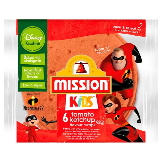 Mission Kids Disney 6 Tomato Ketchup Wraps 186G