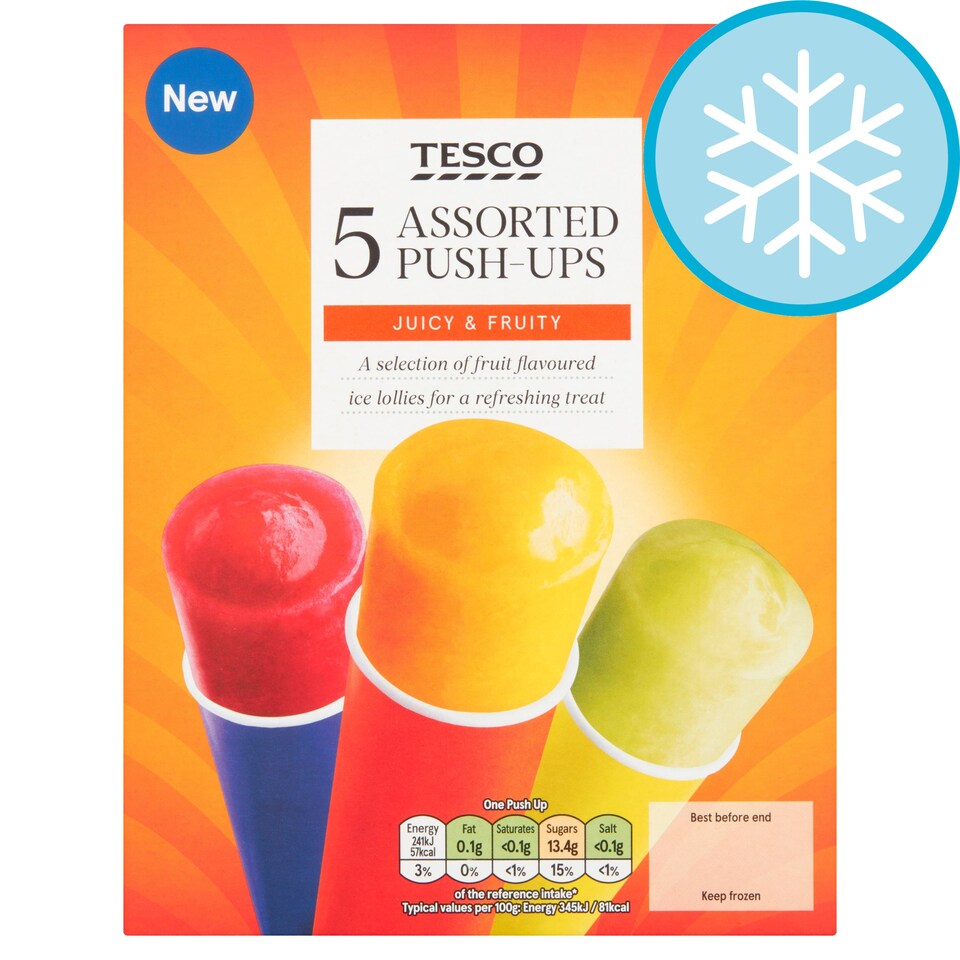 Tesco Push Up Ice Lollies 5X70ml